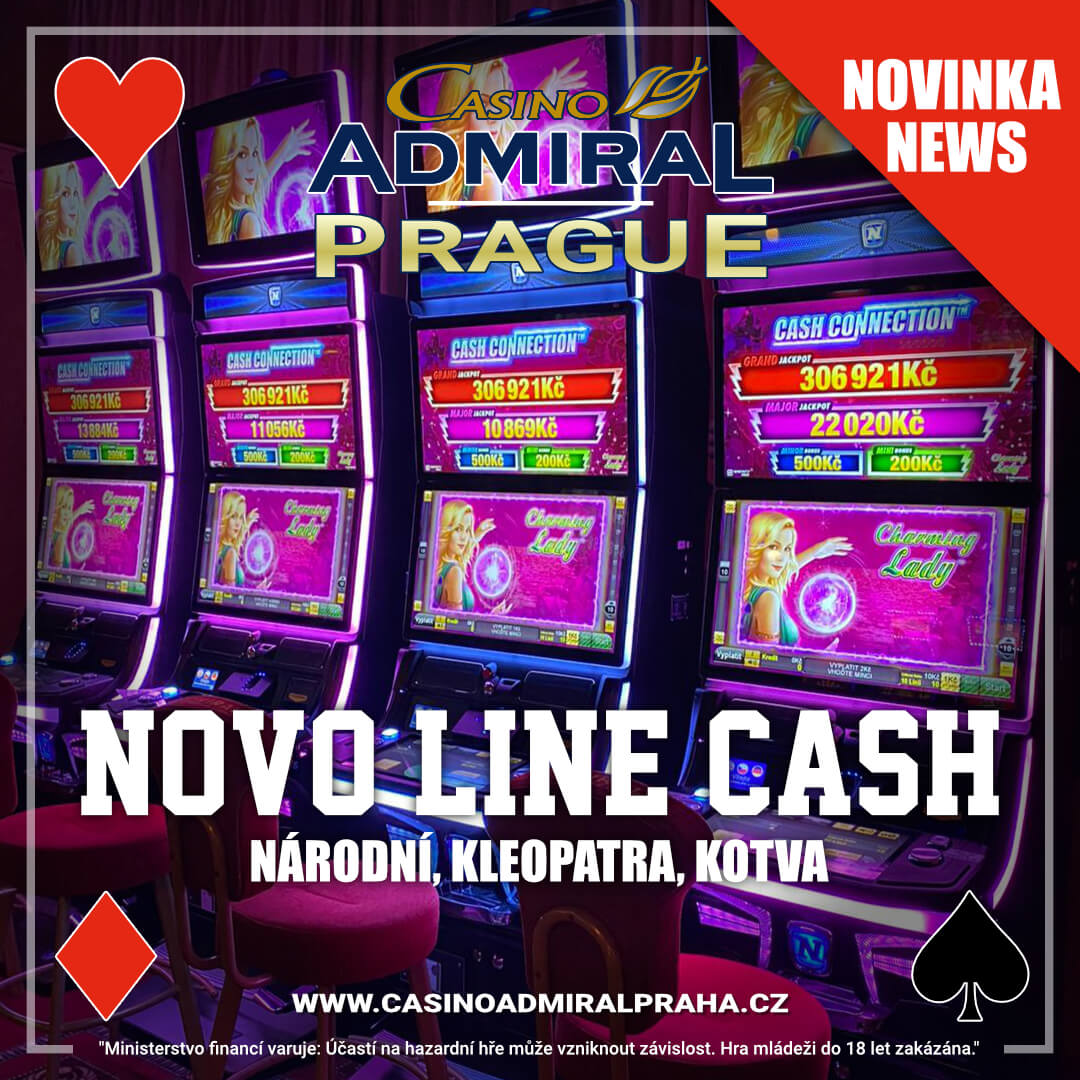 Nové automaty Novo Line Cash v kasinech Admiral Praha